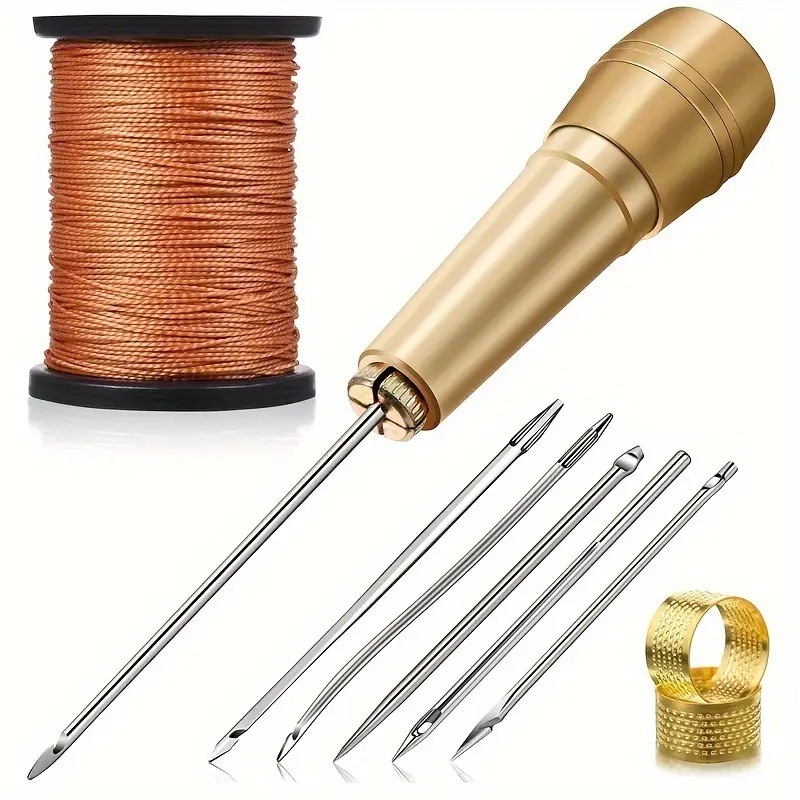Leatherwork Awl - 革縫いツール、革工芸DIY用手縫い千枚通し、財布、バッグ、手作りプロジェクト用の革加工パンチツール