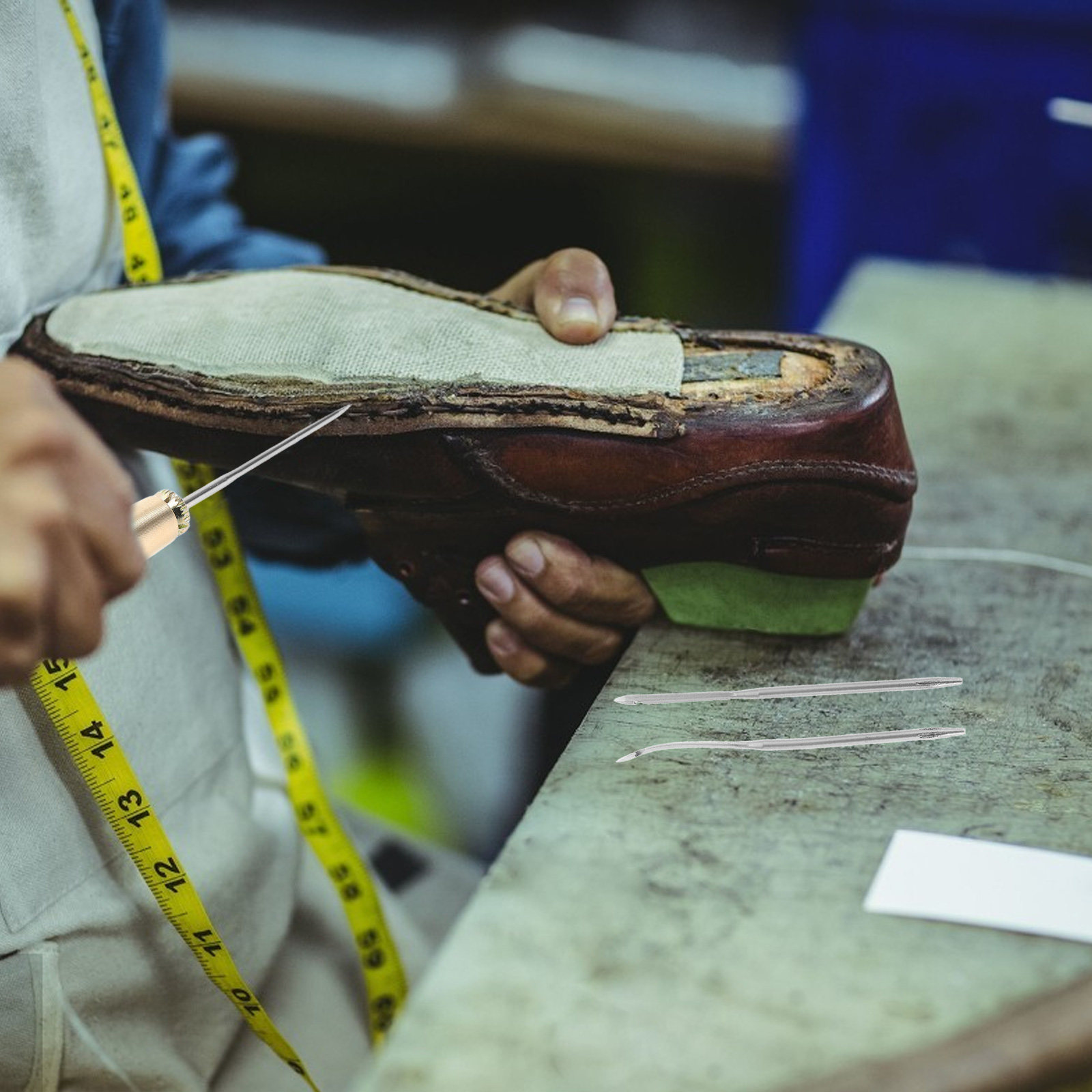 Leatherwork Awl - 靴修理機用針ツール1セット DIY革工芸補修キット 針パンチ