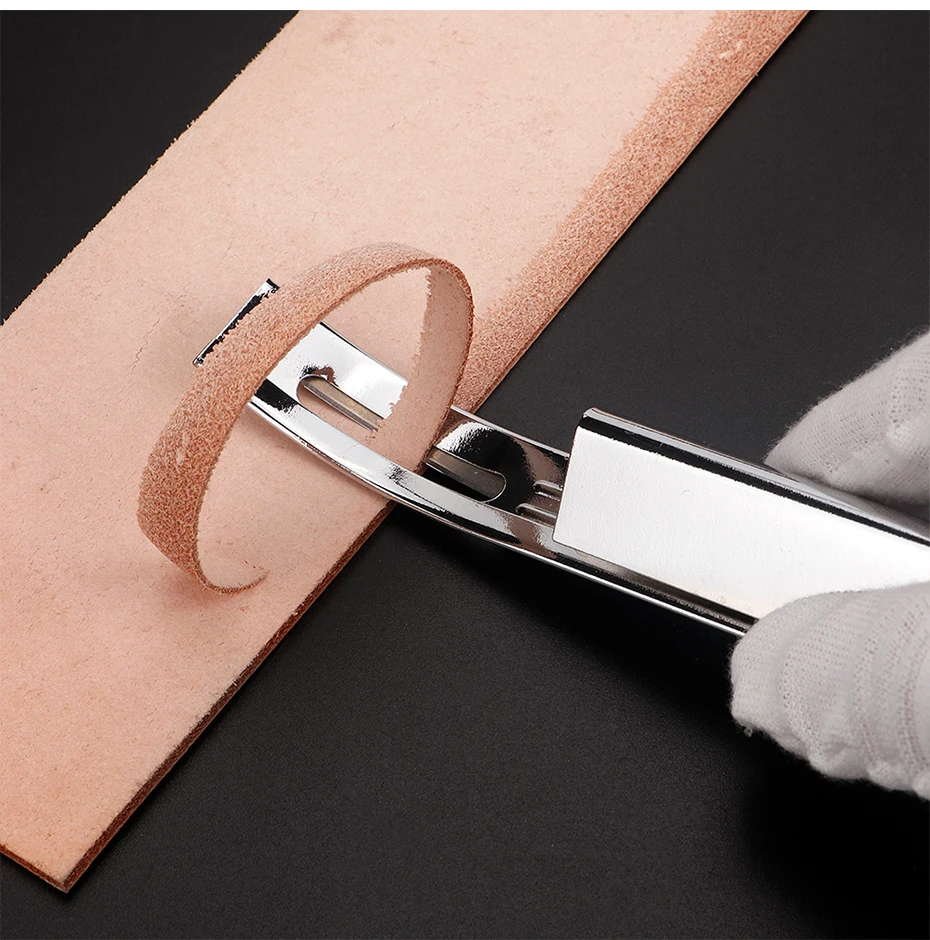 Leatherwork Kit - 1セットメタルレザーセーフティベベラーDIY切断ツールキット、3個の交換用スキバーブレード付き、薄い革細工用-ブラック/シルバー