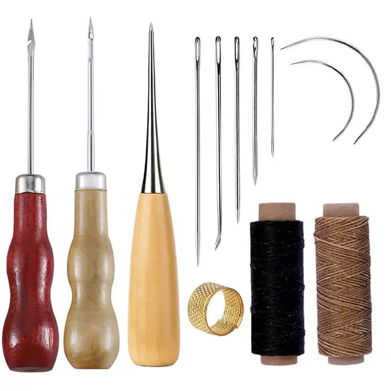 Leatherwork Thread - 13点セット レザー縫製セット ハンドバッグ 靴 手作り 縫製修理キット
