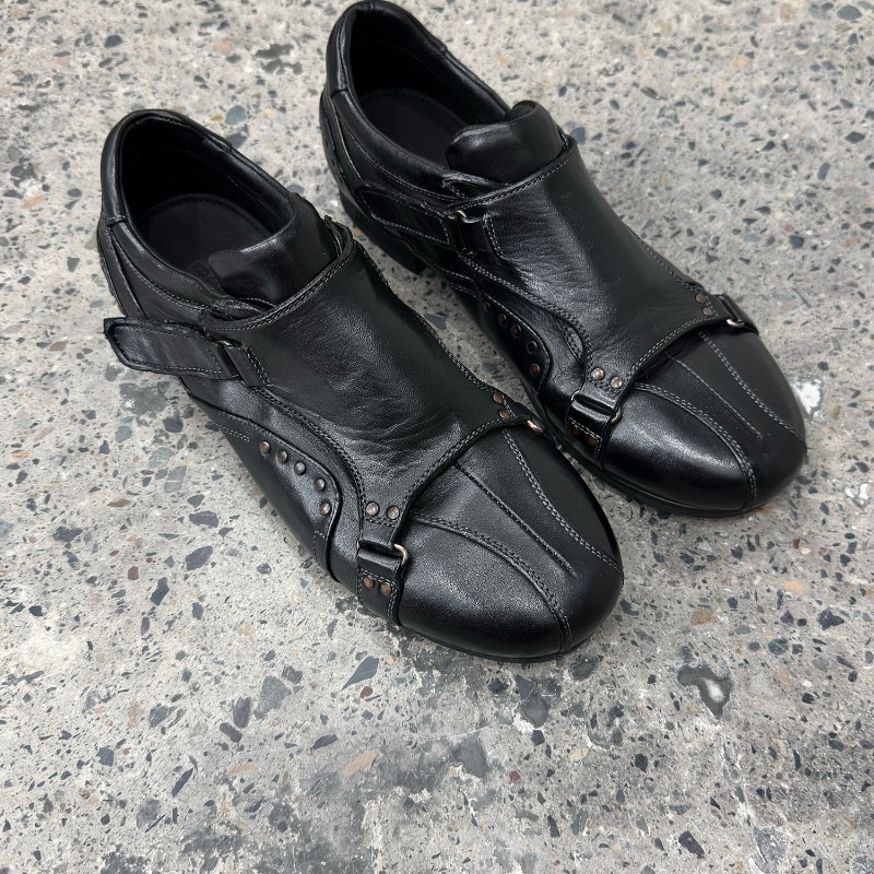 Leatherwork Training - 手作りウォッシュドリベットオートバイレトロトレーニングシューズメンズローファー本革馬革カジュアルワークビジネスオックスフォード男性用