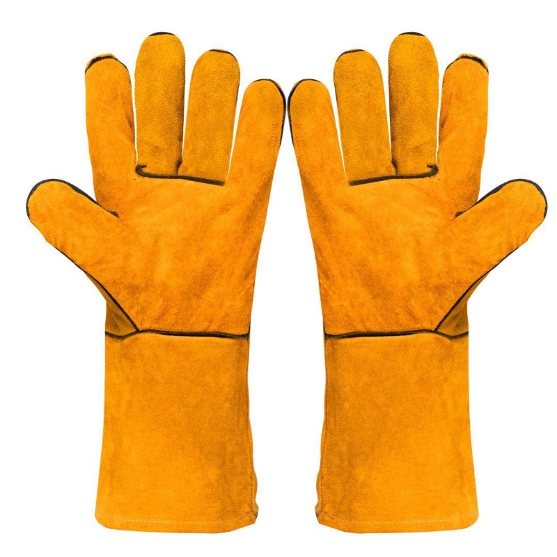 Leatherwork Training - 23.6/17.7/12 インチペットの噛みつきに強い保護手袋厚みのある革製傷防止トレーニンググローブ耐摩耗性作業用手袋