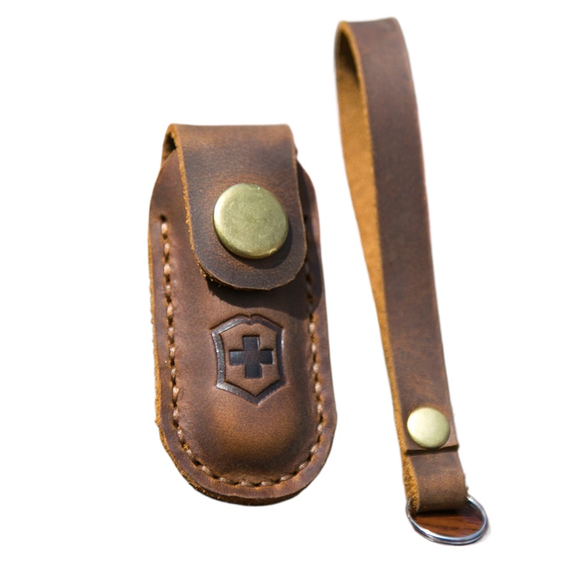 Leatherwork Knives - スイスナイフ、レザーケース保護ケース、鞘、ポータブルレトロ折りたたみナイフ 9.5X3.2CM