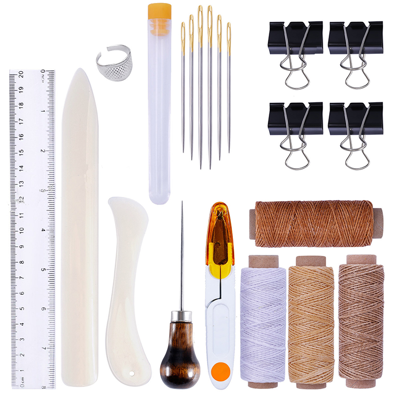 Leatherwork Awl - 25個/セット レザークラフト縫製キット DIY手縫いグルーバー 突き刺し針 エッジクリーザー マットツール