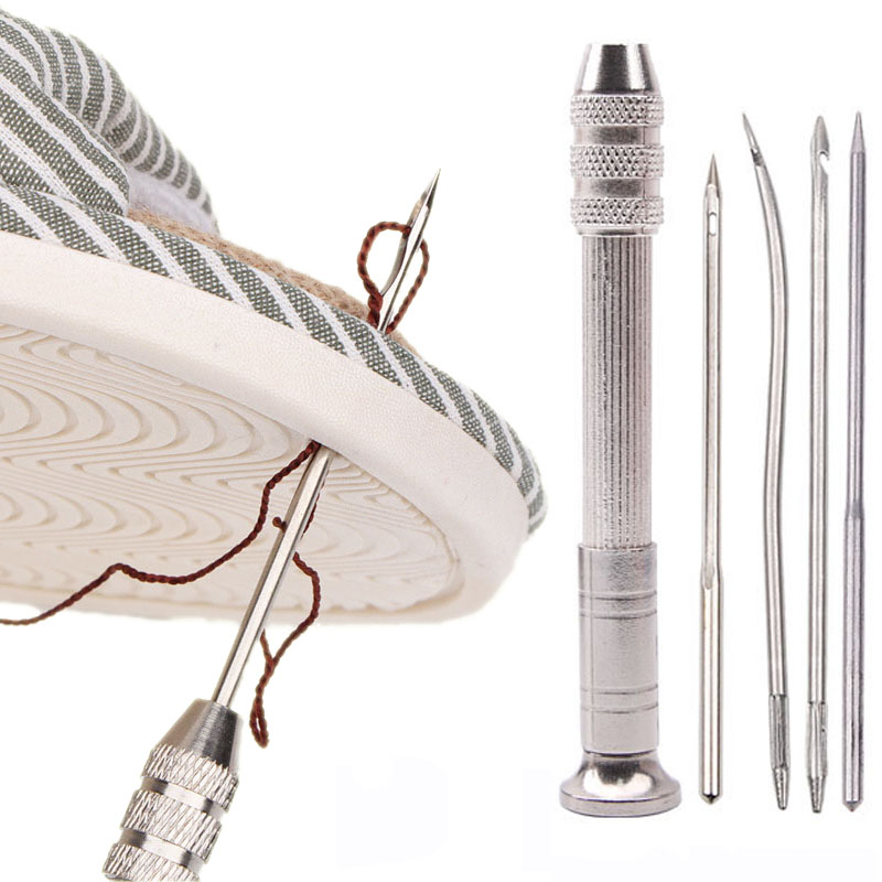 Leatherwork Awl - 革縫製千枚通しセット交換可能な多機能靴修理ツールキットパンチステッチ針 DIY 縫製レザークラフト