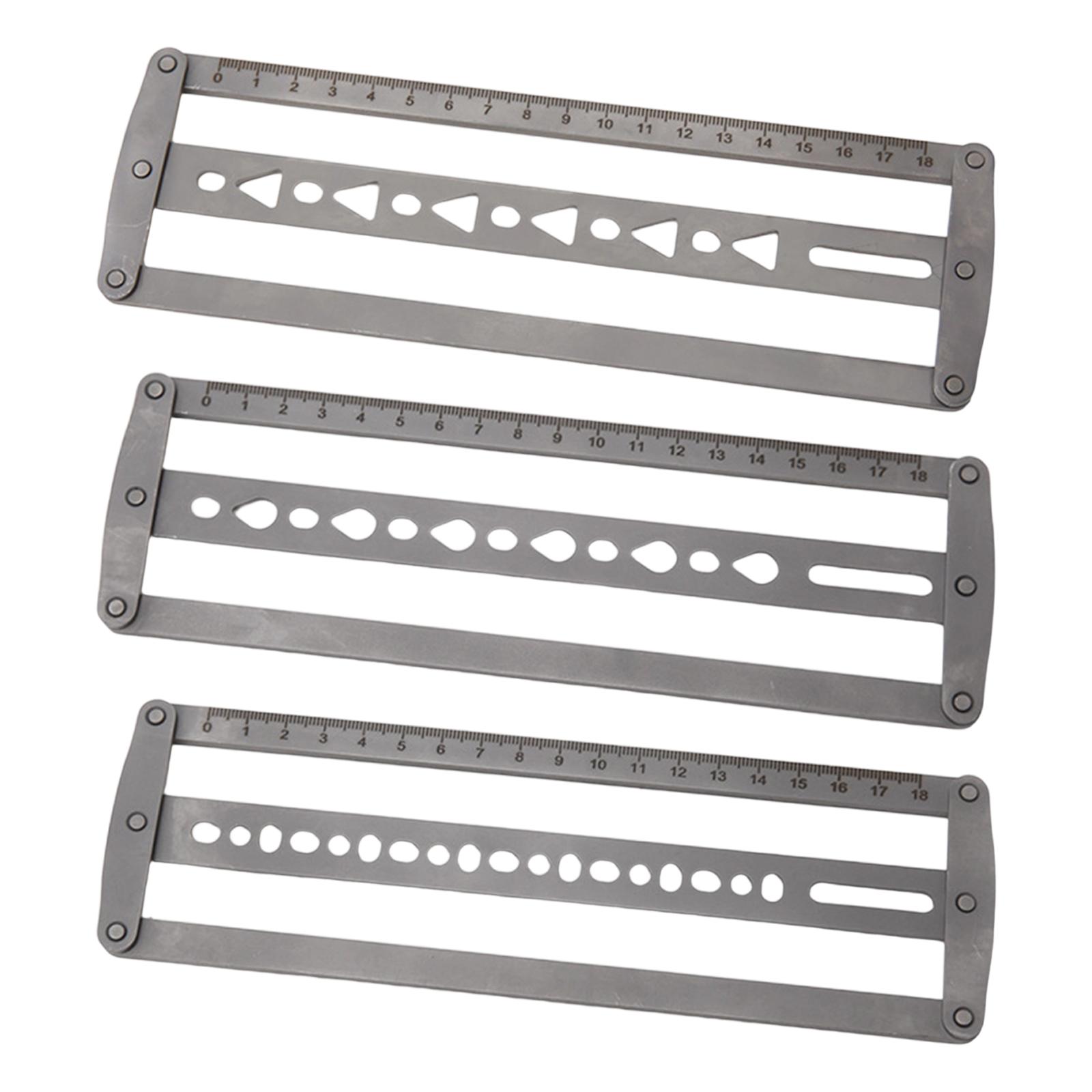 Leatherwork Ruler - ベルト位置決め補助定規 ベルトストラップヘッドエンド定規、頑丈なストラップセンターツール 手芸用