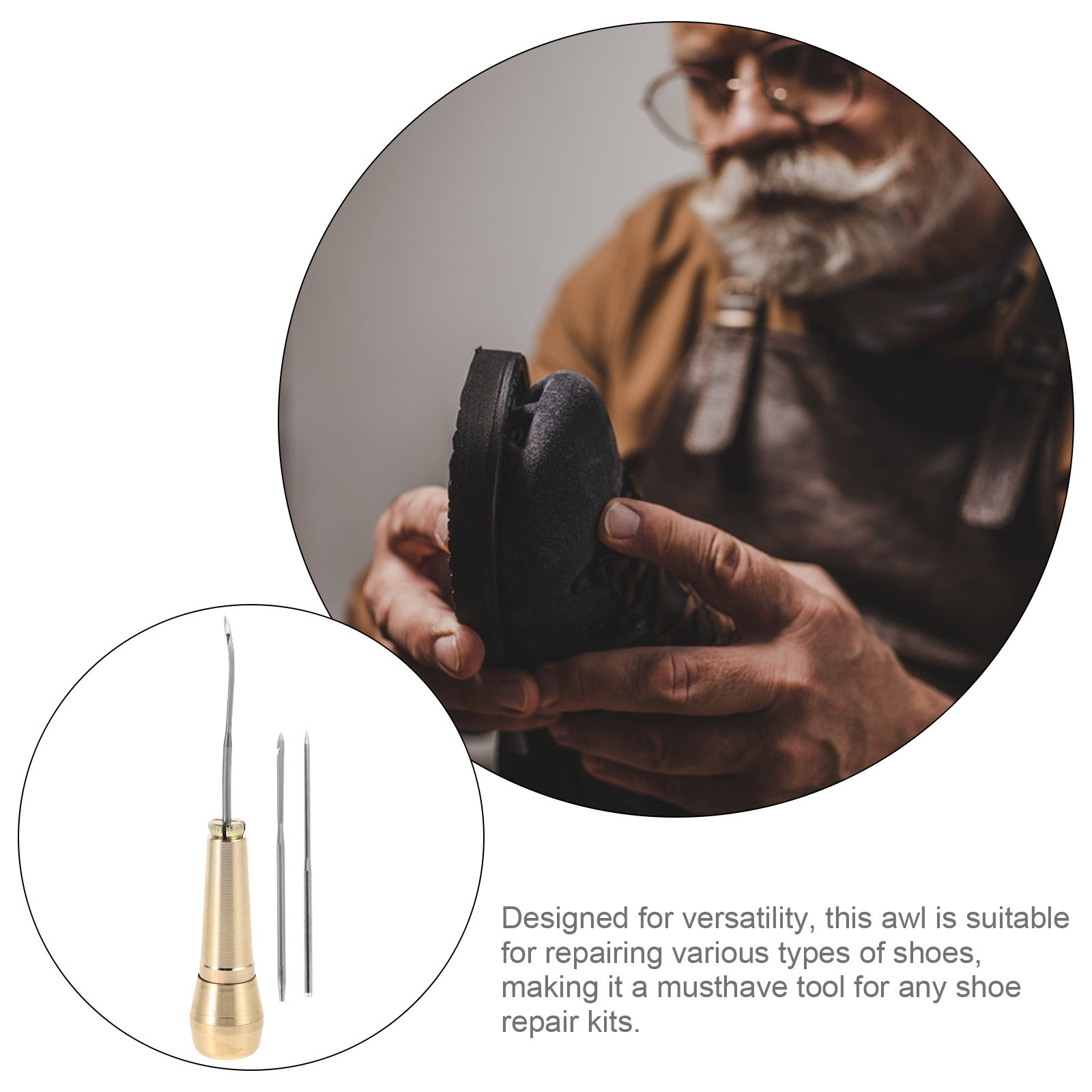 靴修理機用針ツール1セット DIY革工芸補修キット 針パンチ - Leatherwork Awl のレビューと価格