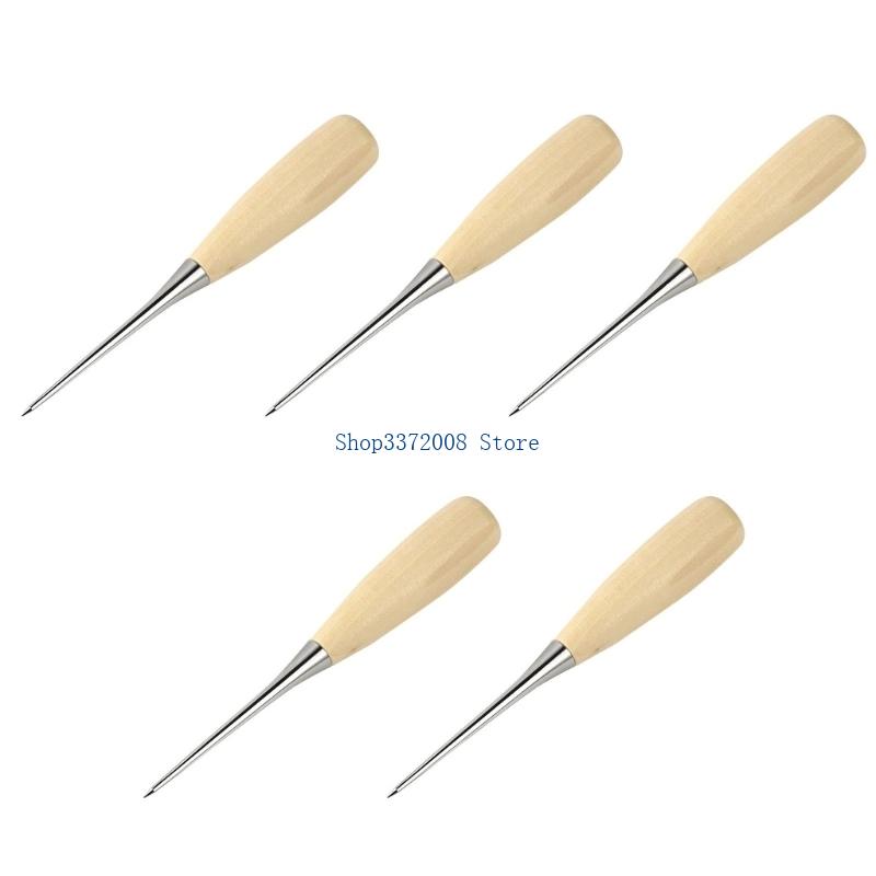 革細工ツール 5枚錐セット 木製ハンドル パンチング テーパ - Leatherwork Awl のレビューと価格