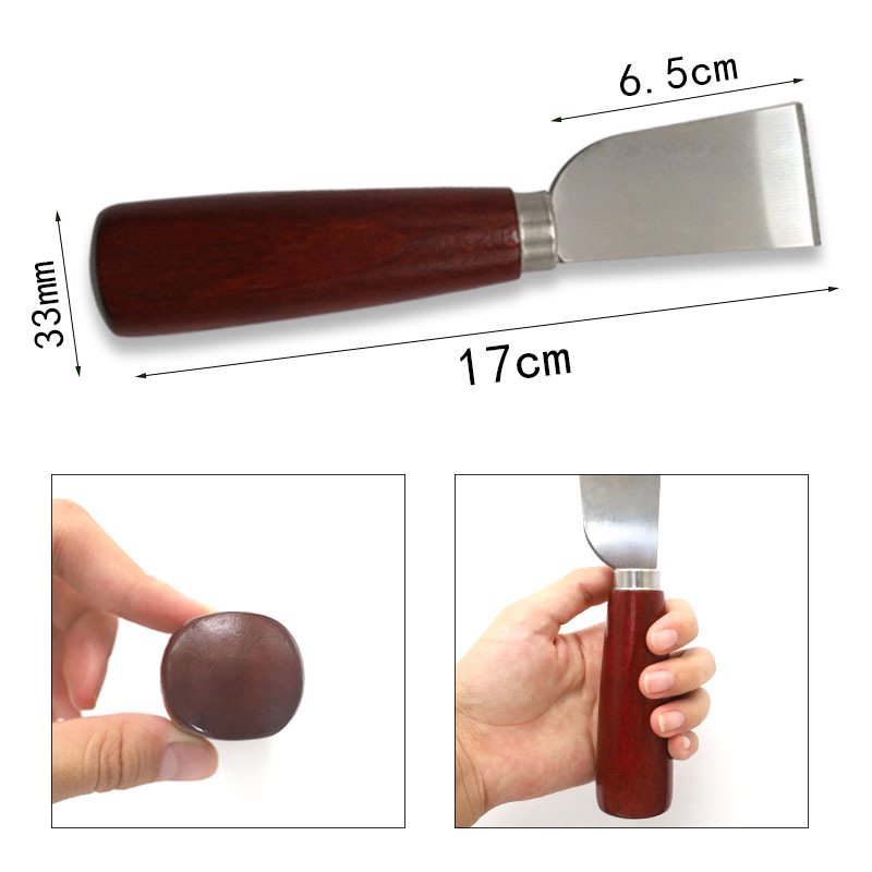 新しいDIYレザークラフトツール木製ハンドルステンレス鋼レザ - Leatherwork Knife のレビューと価格
