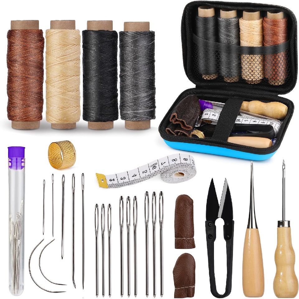 BUDDUR 革縫製ツールキット ワックス糸と針千枚通しプロ - Leatherwork Thread のレビューと価格