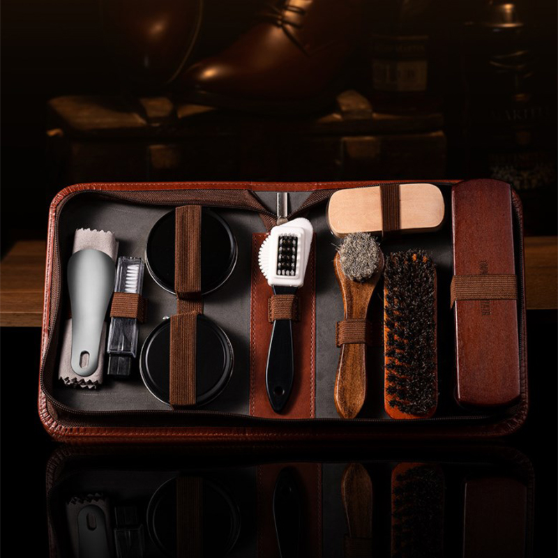 馬の毛-靴ブラシセット,革の手入れ,掃除,研磨ツール,靴クリ - Leatherwork Kit のレビューと価格