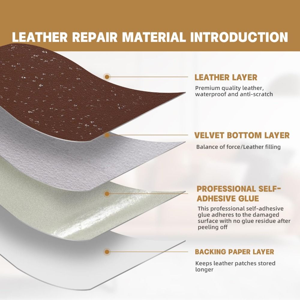 自己粘着レザー補修パッチ 20x30cm マット家具補修テー - Leatherwork Kit のレビューと価格