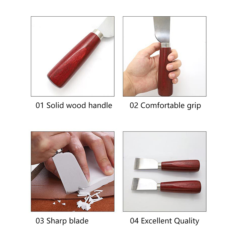 革製シャベルナイフ DIY レザークラフトツール 木製ハンド - Leatherwork Knife のレビューと価格