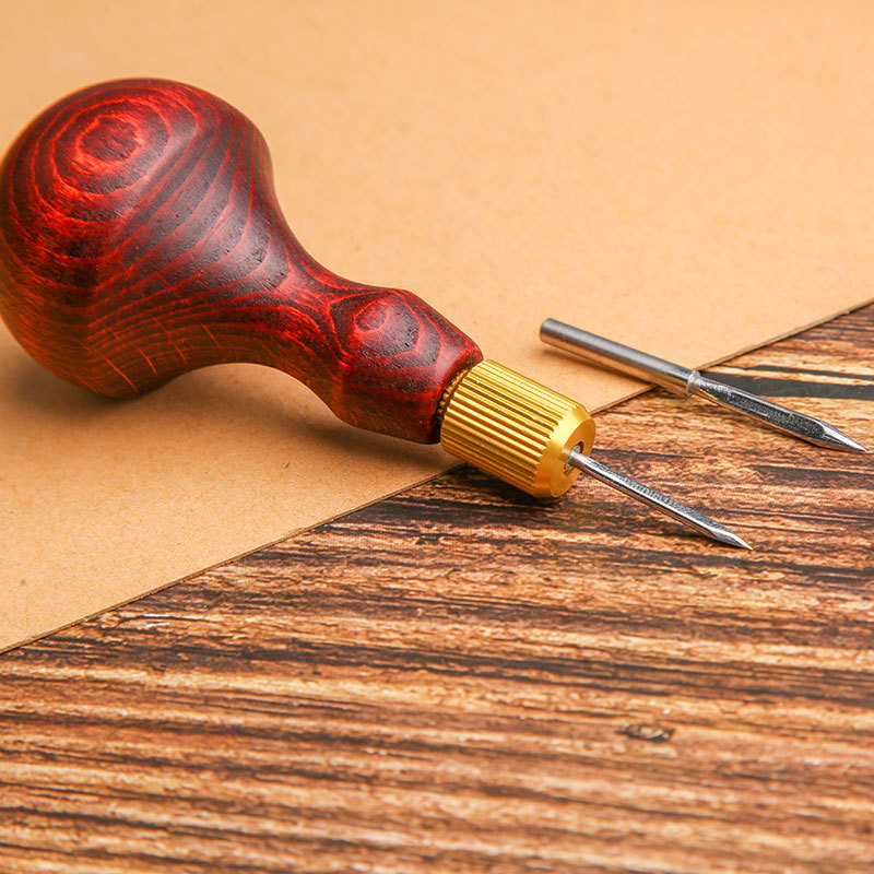 日曜大工の革製パンチオール、交換可能なニードルヘッド、手作り - Leatherwork Awl のレビューと価格
