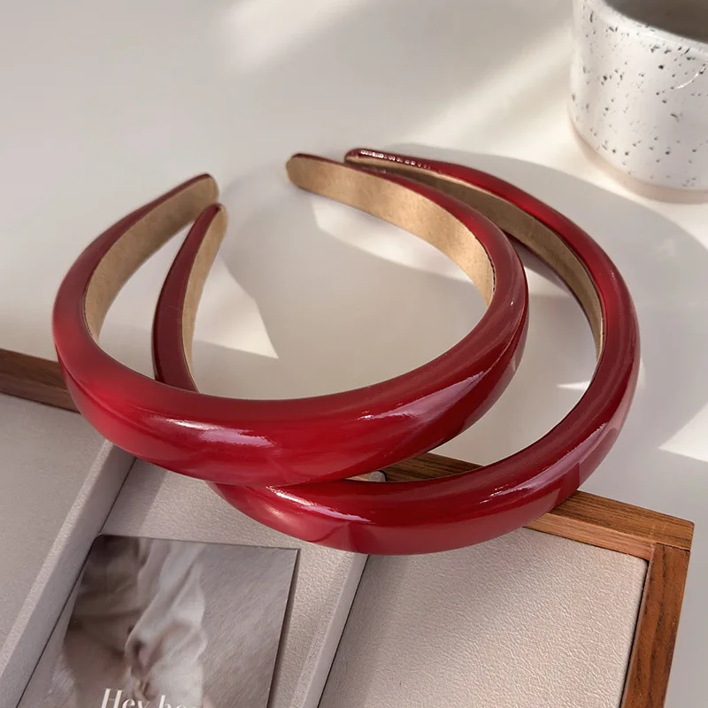 クリスマスヘアアクセサリーファッション赤光沢のある革スポンジ - Leatherwork Rings のレビューと価格