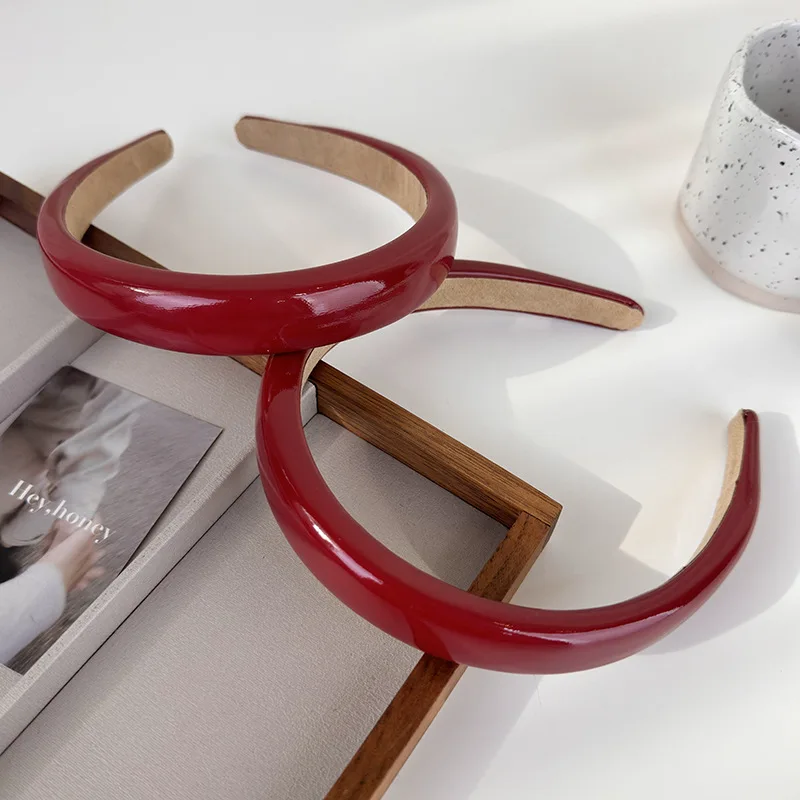 クリスマスヘアアクセサリーファッション赤光沢のある革スポンジ - Leatherwork Rings のレビューと価格