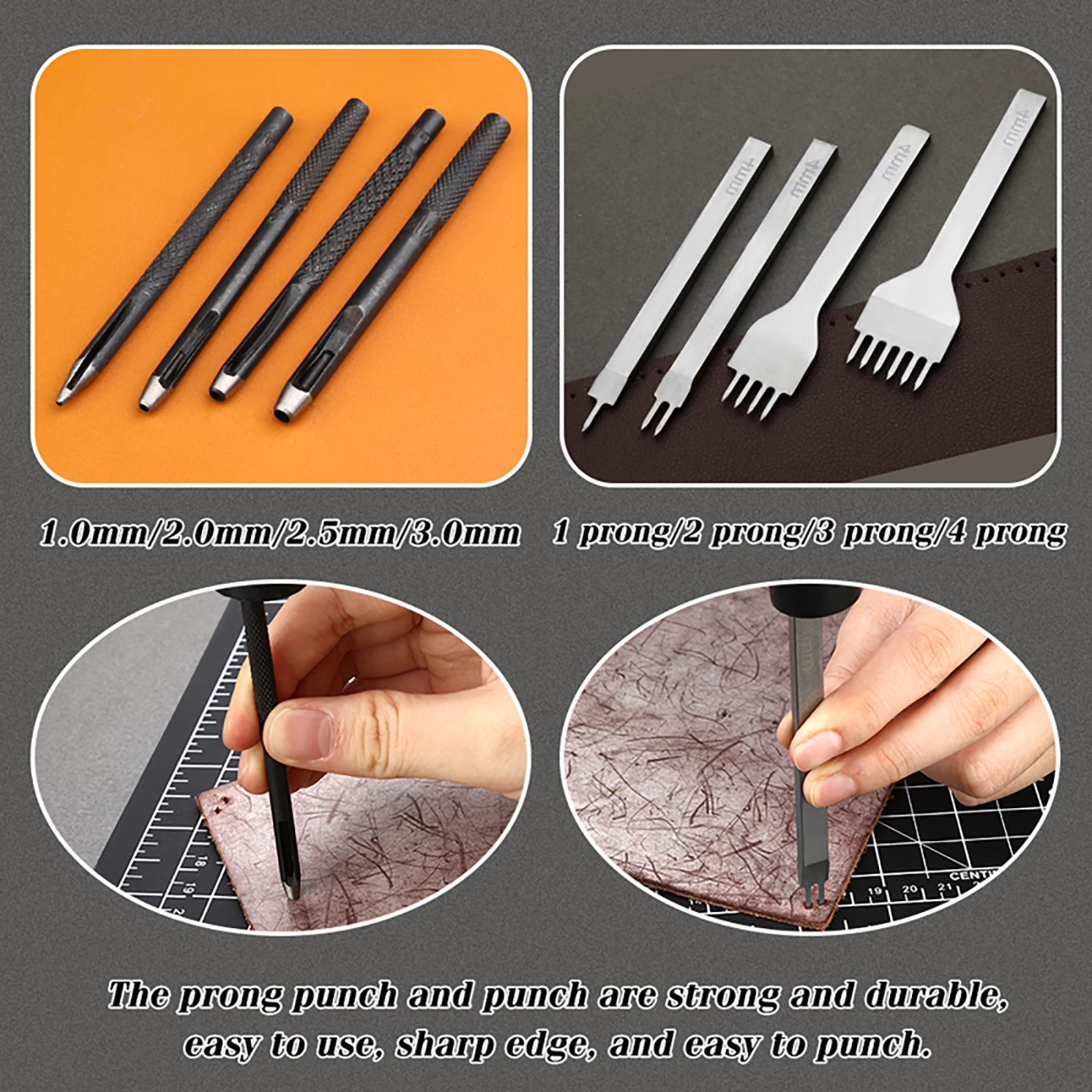 オレンジ色の革製縫製キット、室内装飾品修理キット、初心者やプ - Leatherwork Awl のレビューと価格