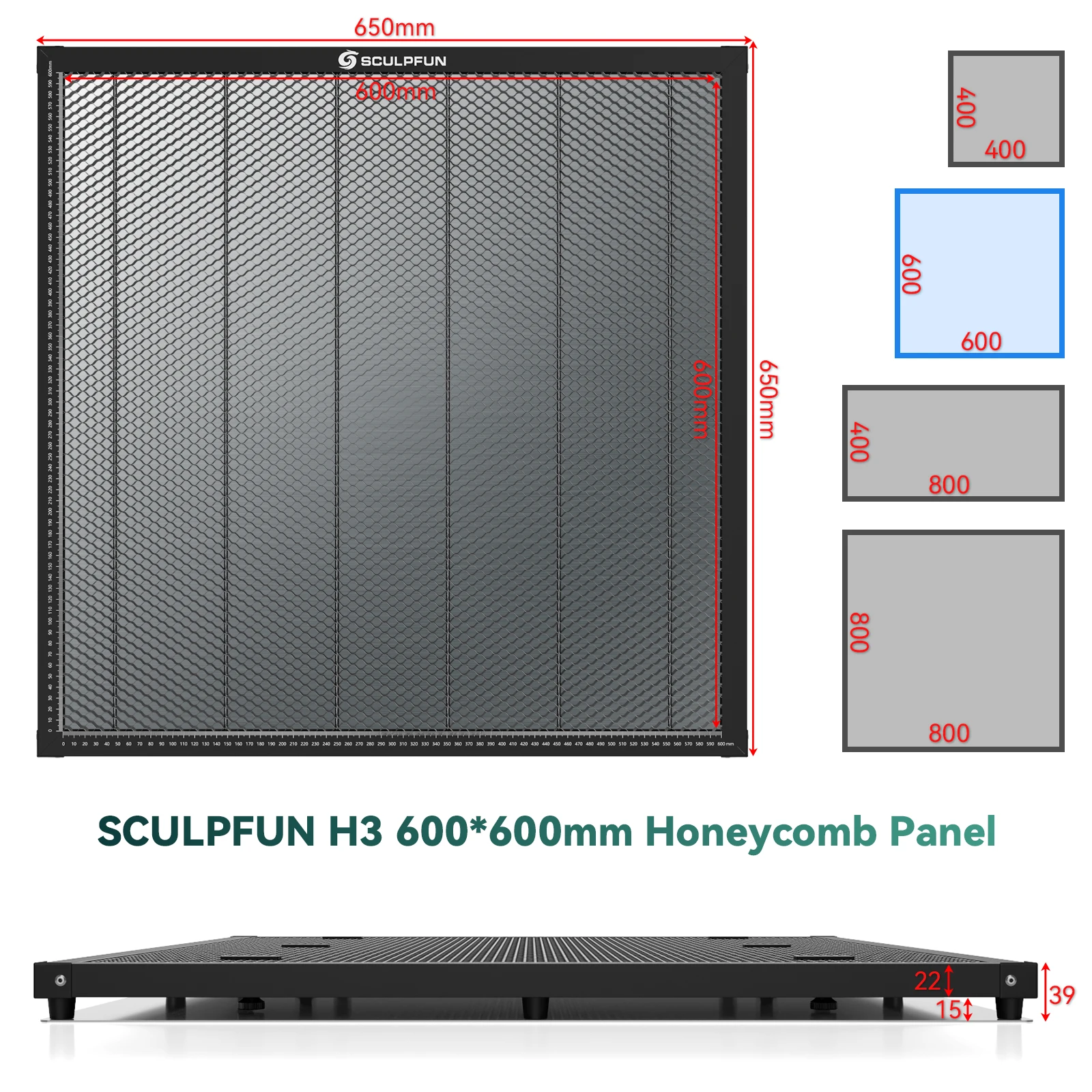 SCULPFUN 600x600mm ハニカムパネルワークベ - Leather Workbench のレビューと価格