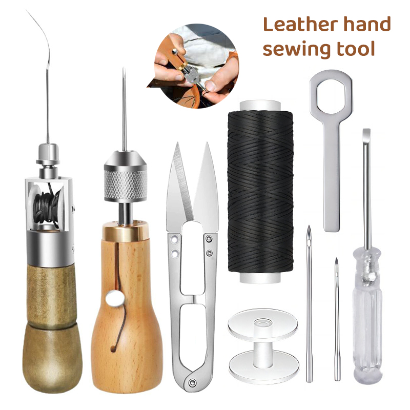 8 ピース/セット DIY 革縫製糸手縫いツール革工芸エッジ - Leatherwork Thread のレビューと価格